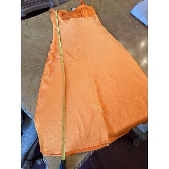 Maxi Slip Dress Bright Orange NWT Spring Sleek Feel XS - Picture 5 of 8